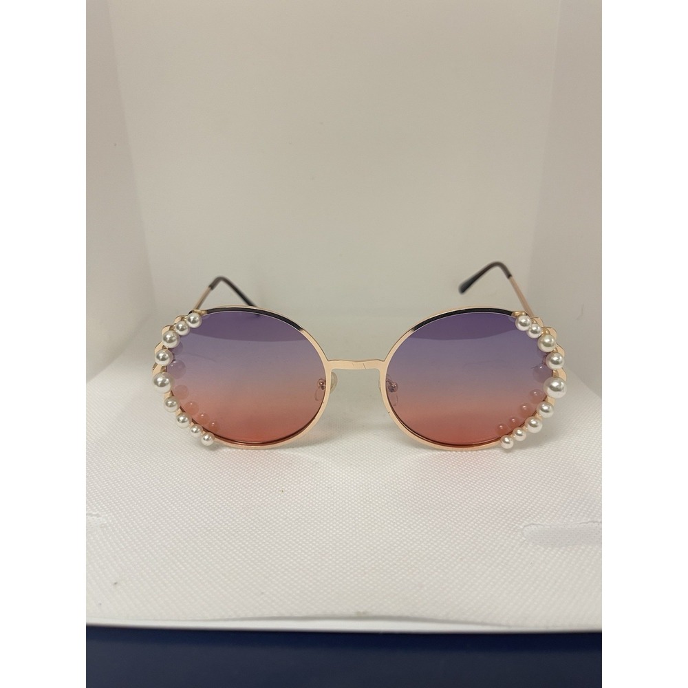 Oval Rhinestone Sunglasses Goldtone Frames D1